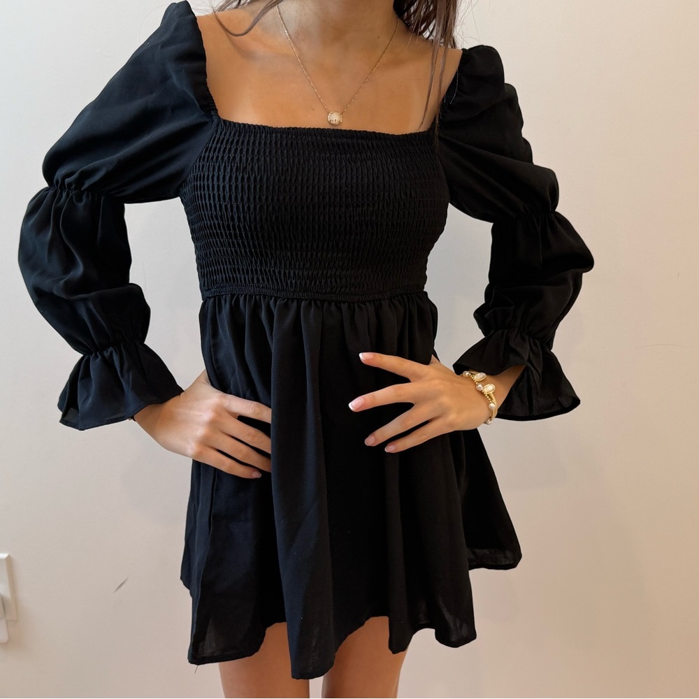 Elegant Black Smocked kid Dress